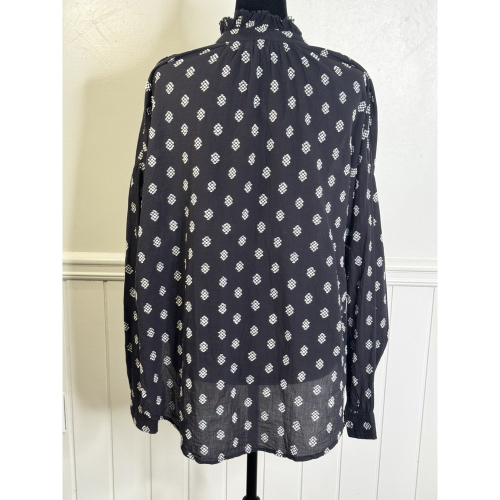 Anthropologie Pilcro Blouse XL Black Boho Cottagecore Prairie Top Romantic Folk - Picture 9 of 12